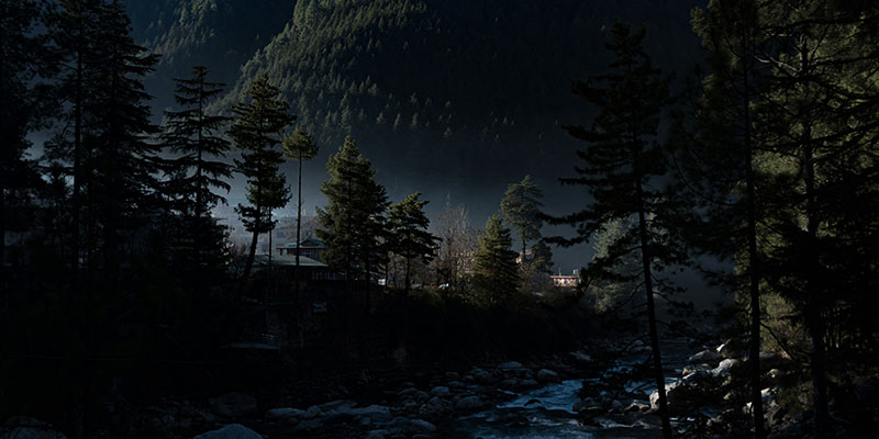 Beautiful forest landscape of Parvati Valley near Kheerganga